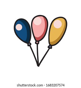  Icono del vector. Tres bolas de aire coloridas pueden ser utilizadas para fondos de paredes, rellenos de patrones, fondos de página web, texturas superficiales.