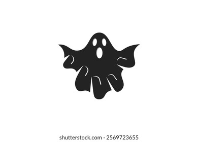 vector icon combination ghost and hand black silhouette color