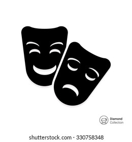Vector icon of comedy and tragedy theater masks