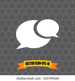 Vector Icon of Comments on Dark Gray Background. Eps.10.