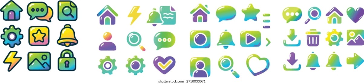 vector icon communication green purple