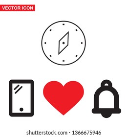 Vector icon compass 10 EPS