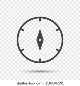 Vector icon of the compass. Illustration of a compass symbol for determining the sides of the worl. Layers grouped for easy editing illustration. For your design.