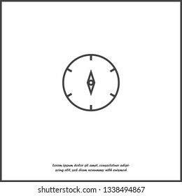 Vector icon of the compass. Illustration of a compass symbol for determining the sides of the world on white isolated background. Layers grouped for easy editing illustration. For your design