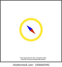 Vector icon of the compass. Illustration of a compass symbol for determining the sides of the world on white isolated background.