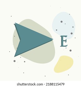 Vector icon of the compass. Illustration of a compass symbol for determining the sides of the world on multicolored background. Layers grouped for easy editing illustration. For your design.