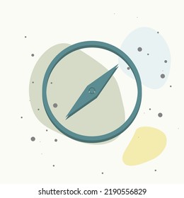 Vector icon of the compass. Illustration of a compass symbol for determining the sides of the world on multicolored background. Layers grouped for easy editing illustration. For your design.