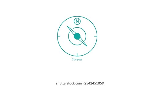 Vector Icon of Compass for Navigation and Direction Outdoors