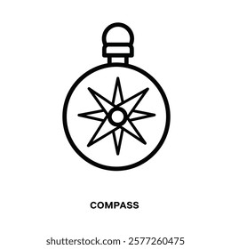 Vector icon: Compass representing strategic direction on a white background