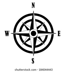 Vector Icon Compass Rose Stock Vector (royalty Free) 184044443 