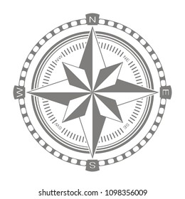 vector icon with compass rose for your design