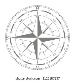 vector icon with compass rose for your design