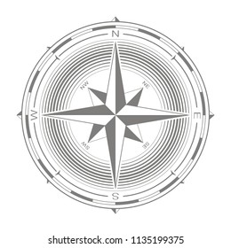 vector icon with compass rose for your design