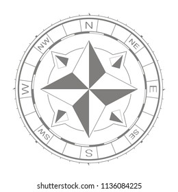 vector icon with compass rose for your design