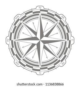 vector icon with compass rose for your design