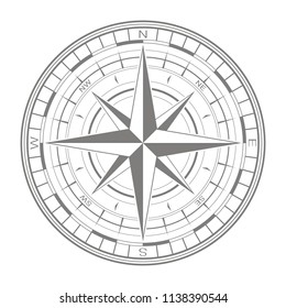 vector icon with compass rose for your design