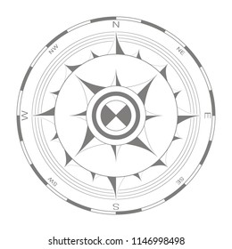 vector icon with compass rose for your design