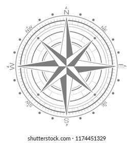 vector icon with compass rose for your design