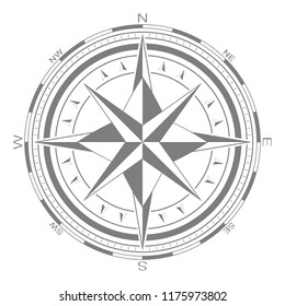 vector icon with compass rose for your design