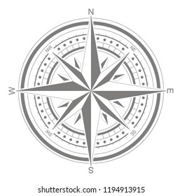 vector icon with compass rose for your design