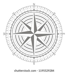 Vector icon with compass rose for your design