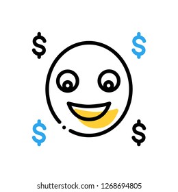 Vector icon for complacent