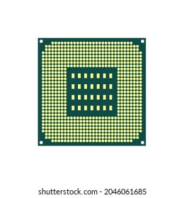 Vector Icon of computer chips. The processor has the inscription: CPU, chip, micro-chip, processor. Isolated on a blank, editable and changeable background.
