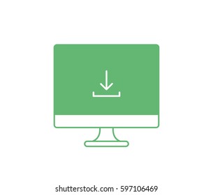Vector icon computer. File download. The downloading of the document