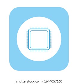 vector icon, computer processor on white background