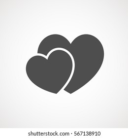 Vector Icon Concept - Black silhouette of Hearts with pattern