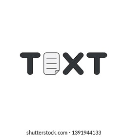 Vector icon concept of black text word with written paper. 