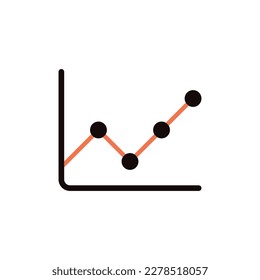 concepto de icono vector de gráficos y presentaciones de líneas de negocio. Se puede usar para negocios, empresas, empresas, bancos, economía, educación, estadísticas. Puede ser para web, sitio web, afiches, aplicaciones móviles