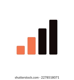 vector icon concept of can be seen as a barchart or mobile signal. Can be used for business, company, corporate, banking, economy, education, statistics. Can be for web, website, poster, mobile apps