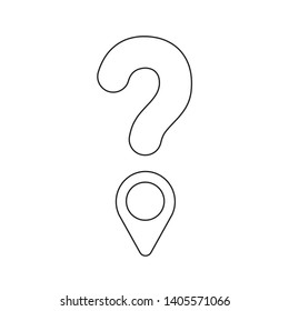 Vector icon concept of question mark with pointer.