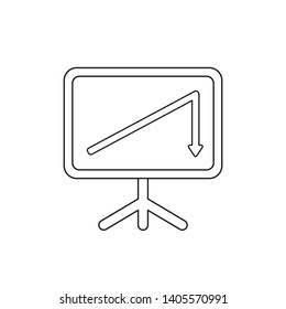 Vector icon concept of sales chart arrow up and down.