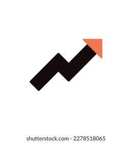 vector icon concept of thick rising chart arrow for economic growth. Can be used for business, company, corporate, banking, economy, education, planning. Can be for web, website, poster, mobile apps