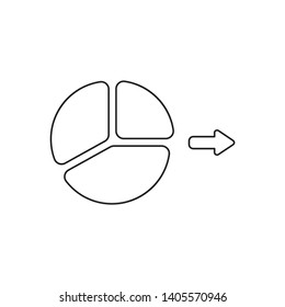 Vector icon concept of three parts diagram.