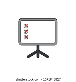 Vector icon concept of three x marks inside presentation board. 
