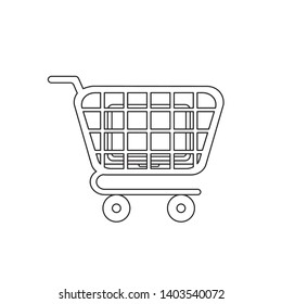 Vector icon concept of www and mouse cursor inside laptop screen. Black outlines.