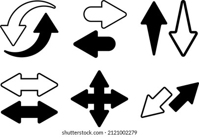 vector icon consisting of several black arrows