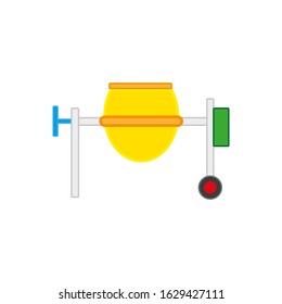 vector icon, construction concrete mixer