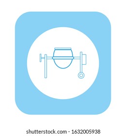 vector icon, construction concrete mixer