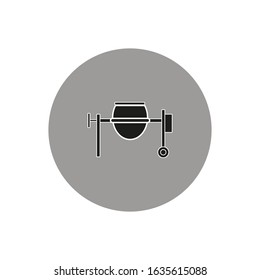 vector icon, construction concrete mixer