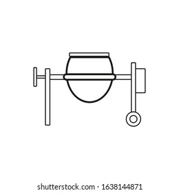 vector icon, construction concrete mixer