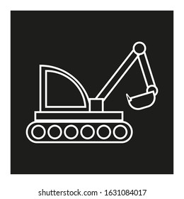 vector icon, construction excavator machine