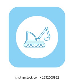 vector icon, construction excavator machine