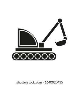 vector icon, construction excavator machine