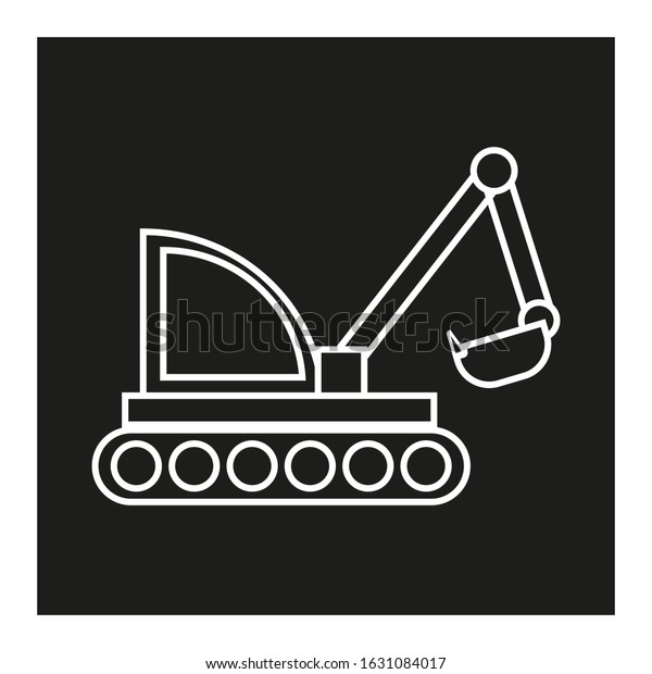 vector icon,
construction excavator
machine