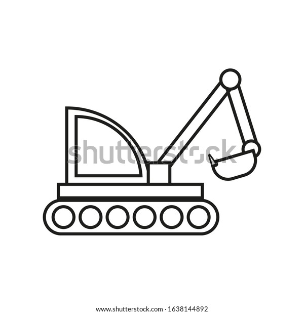 vector icon,\
construction excavator\
machine