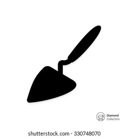 Vector icon of construction trowel with handle